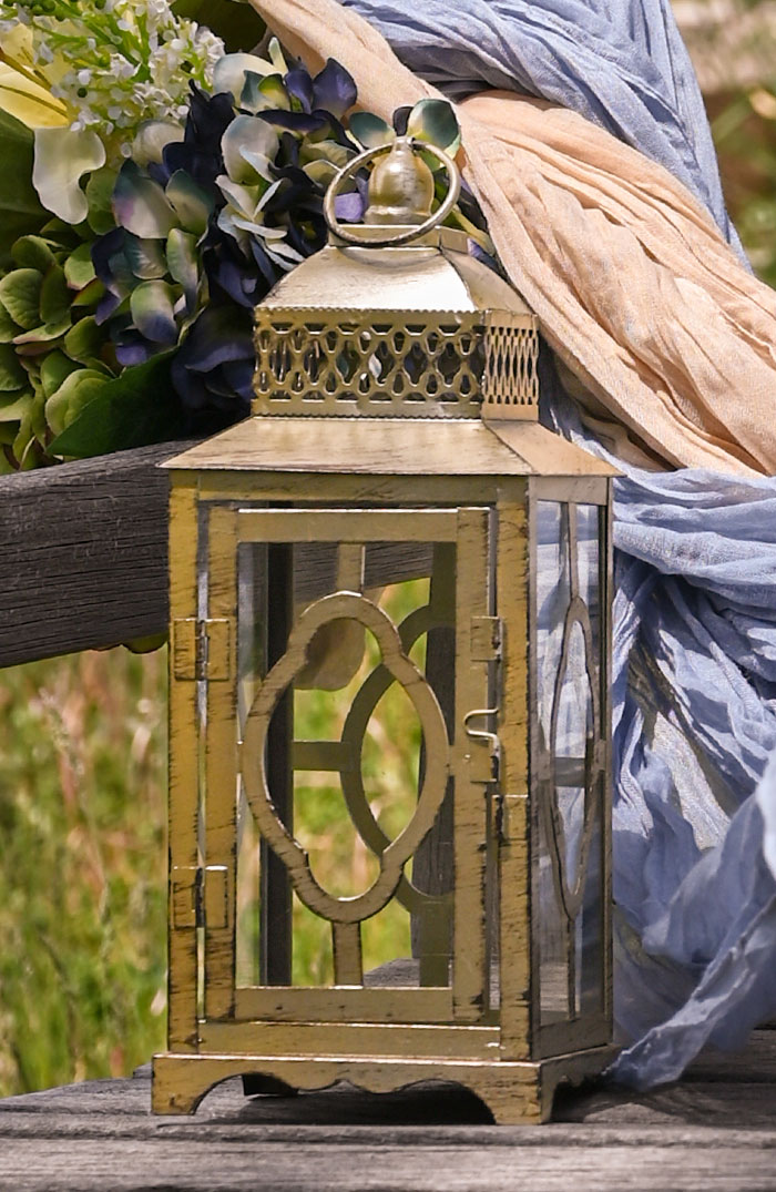 Black & Gold Metal Lantern 4 Asstd.